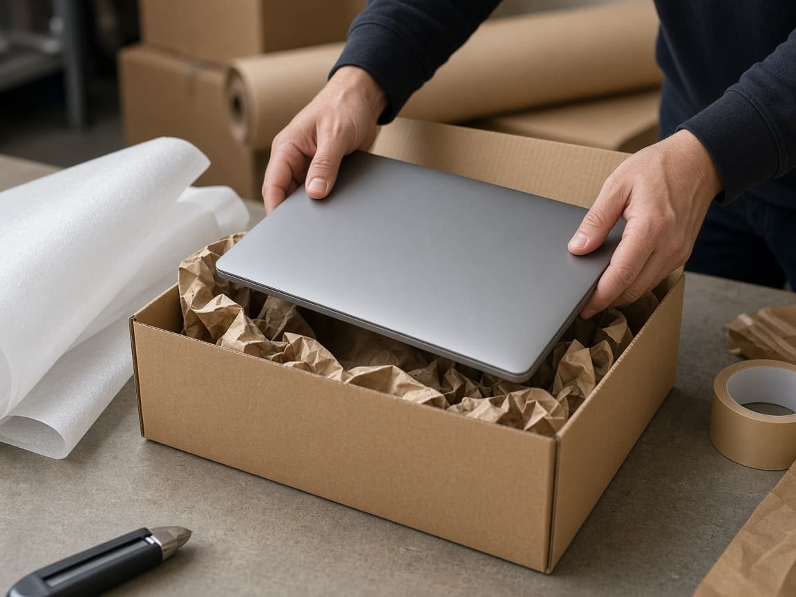 Zabalení a odeslání repasovaného notebooku zákazníkovi