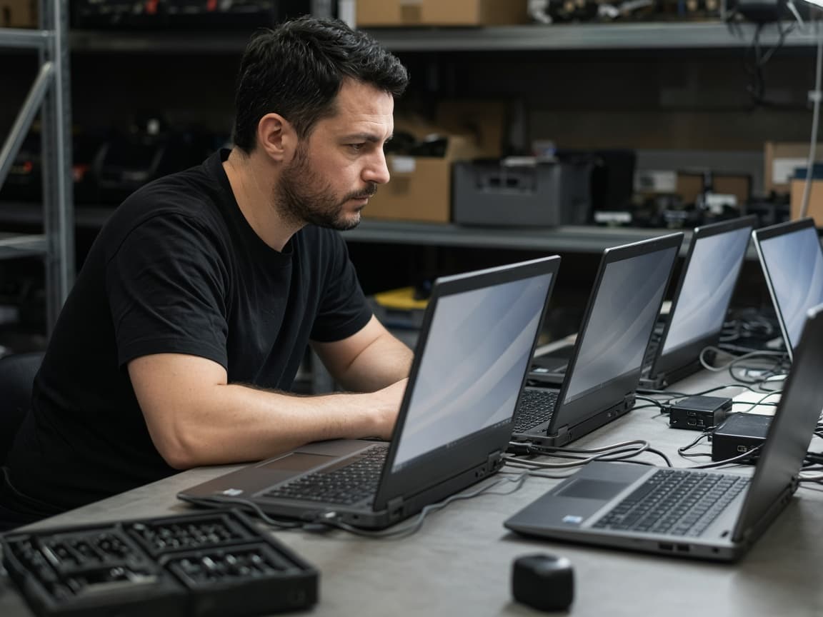 Zátěžové testování repasovaného notebooku před odesláním