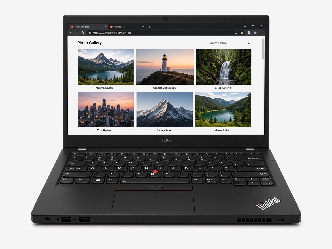 Lenovo ThinkPad T480 otevřený zepředu s displejem