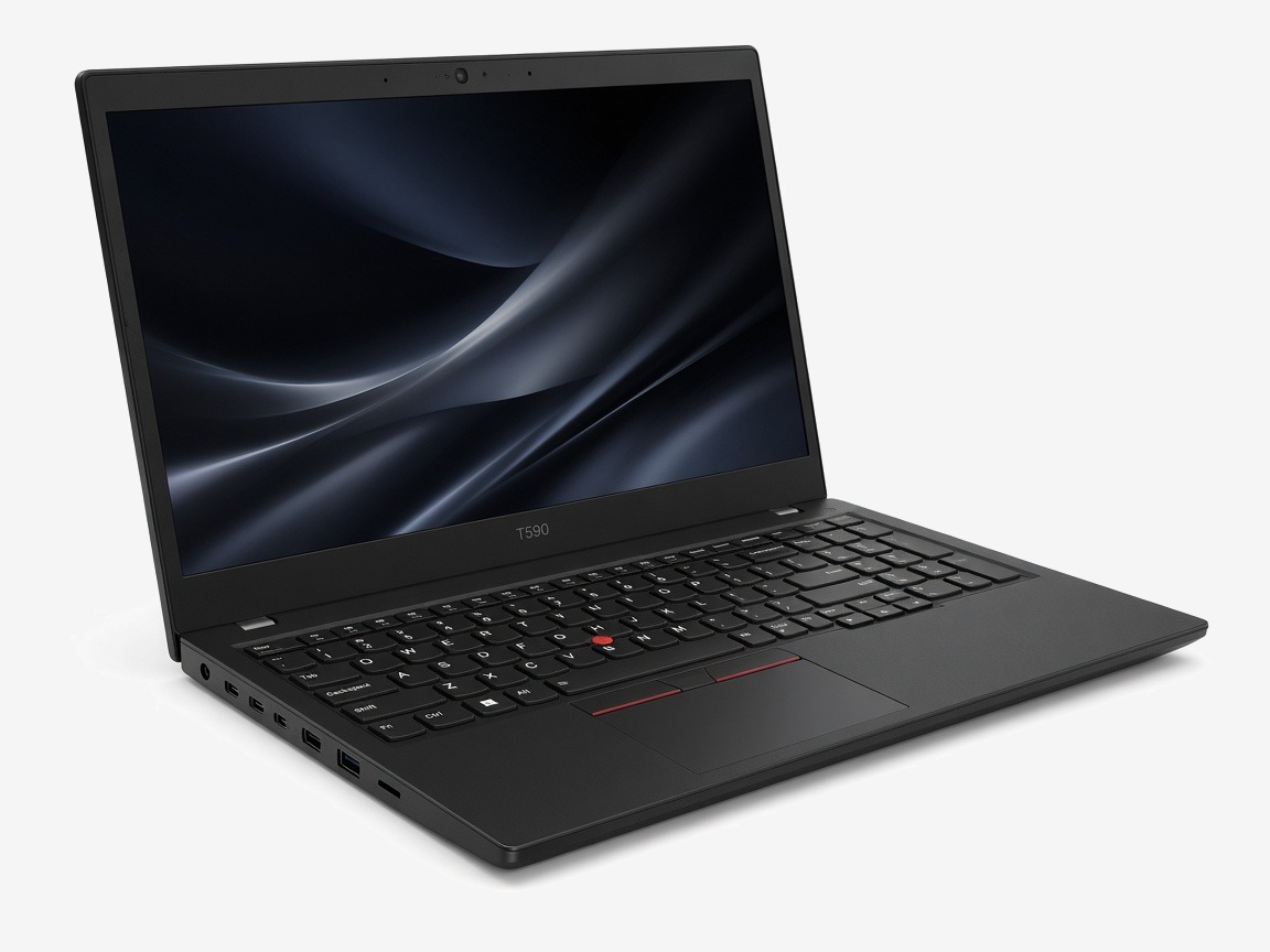 Lenovo ThinkPad T590 zavřený zleva shora
